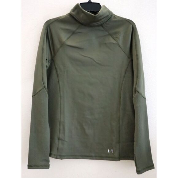 Under Armour 1381749 Women's Sz M Green Coldgear Infrared Funnel Neck Shirt - Picture 1 of 12